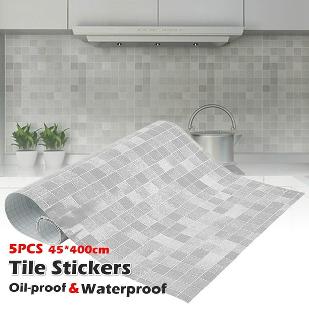 Kitchen Self adhesive Waterproof Oil-proof Wallpaper Mosaic Tile Stickers Decor